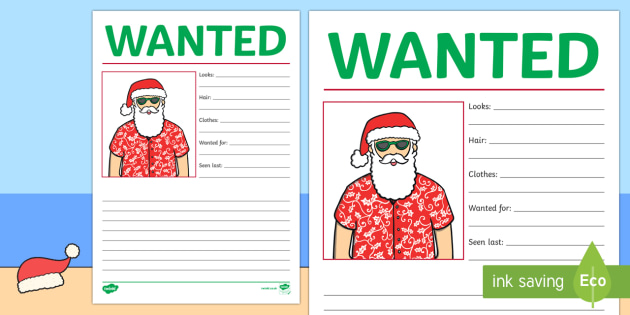 New Zealand Santa Wanted Worksheet / Worksheet