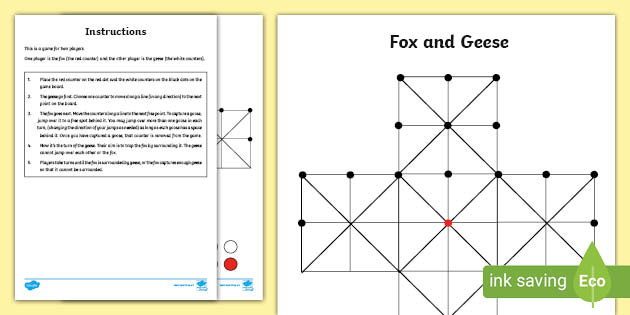 Fox and Geese Board Game (teacher made)