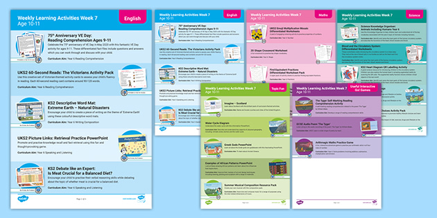 Weekly Learning Activities Week 7 (Age 10-11) (teacher made)