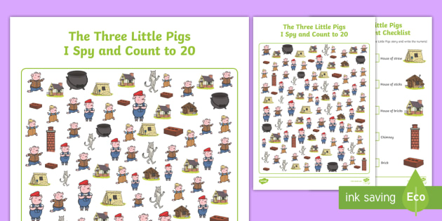 Count To Twenty 3 Little Pigs Activity For Toddlers - Eylf