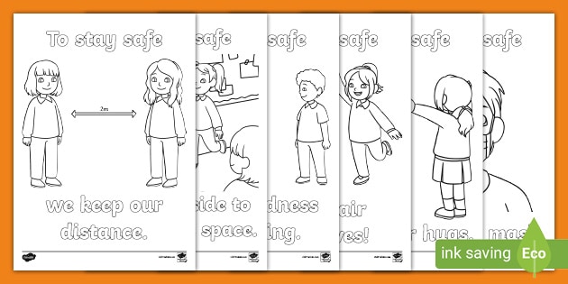 FREE! - To Stay Safe Social Distancing Colouring Sheets