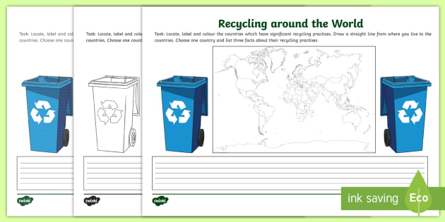 National Recycling Week Mapping Worksheet