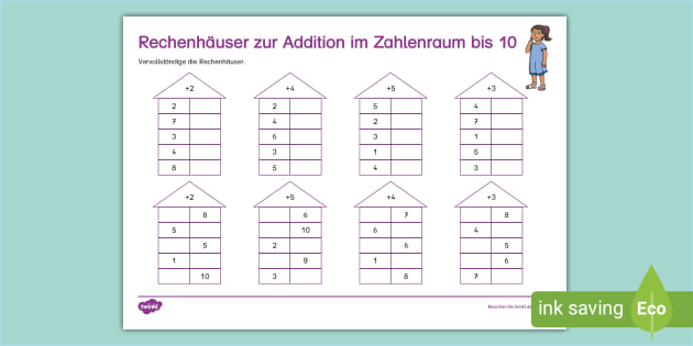 Rechenhäuser zur Addition im Zahlenraum bis 10 I Mathematik
