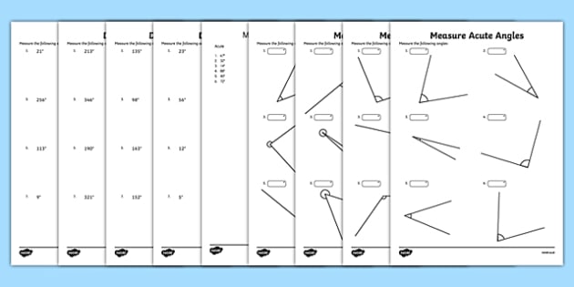 geometry angles worksheets
