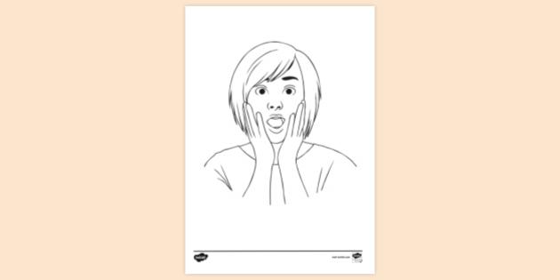 FREE! - Surprised Girl Colouring Sheet | Colouring Sheets