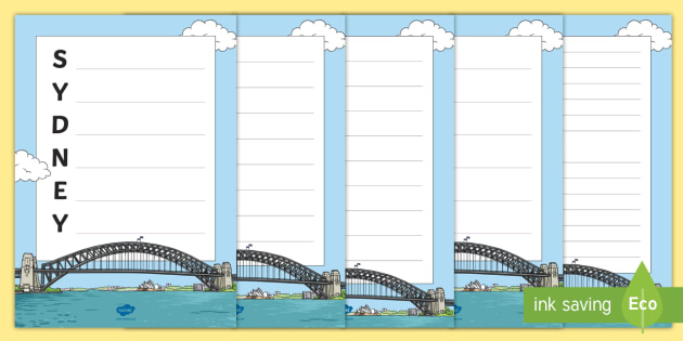 Sydney Harbour Bridge Acrostic Poem (teacher made)