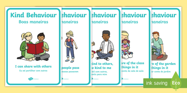 Kind Behaviour Posters Display Posters English/Portuguese - Kind Behaviour