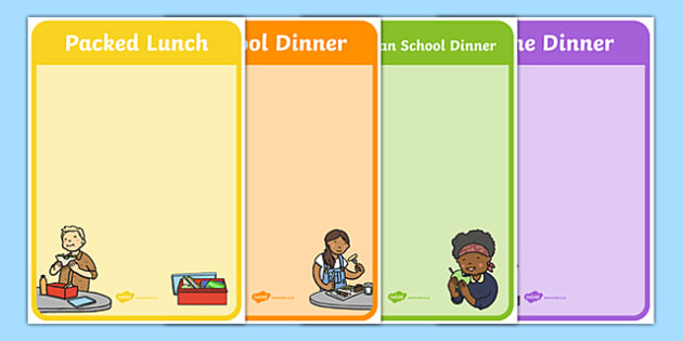 Self-Registration Classroom Signs (Food) - Self registration