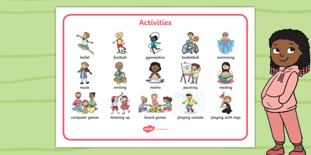 We Are All Different: Activities Word Mat (Teacher-Made)