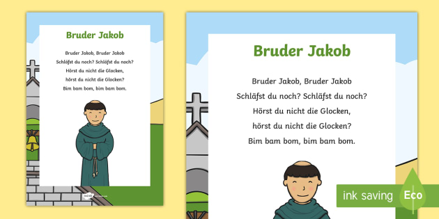 Bruder Jakob Song Lyrics - German (teacher made)