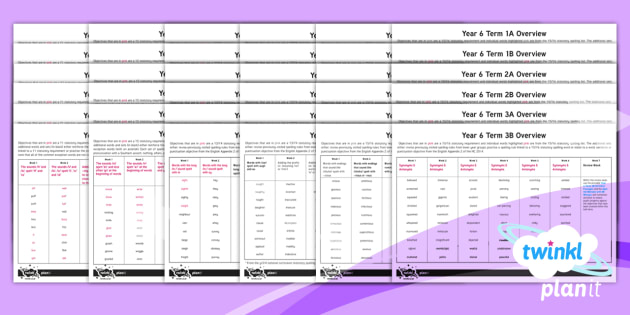 Year Six Overviews Primary Resources - Spelling Year Six Primary R