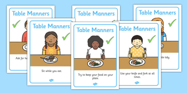 Table Manners Rules Display Posters SEN - Table Manners, Display