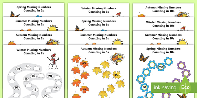 T T 289755 Seasons Path Missing Numbers Counting in 2s 5s and 10s Activity Pack_ver_1