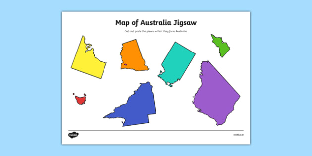 Australia Map Jigsaw Puzzle Printable Teacher Made