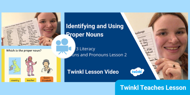 FREE! - Year 3 (Ages 7-8) Nouns and Pronouns: Video Lesson 2