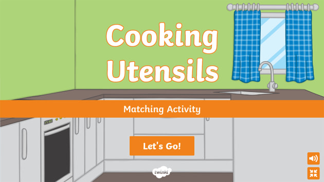 Cooking Utensils Interactive Word Mat Activity