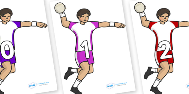 Free Numbers 0 50 On Handball Players Teacher Made