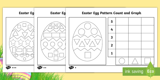 Easter Egg Pattern Count And Graph Worksheet Worksheet