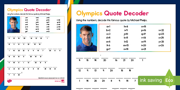 Olympic Quote Decoder Activity (teacher made)