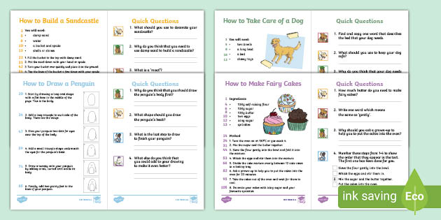 KS1 60-Second Reads: Instructional Texts Activity Pack