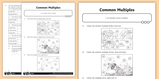 KS2 Common Multiples Worksheet Primary Resources