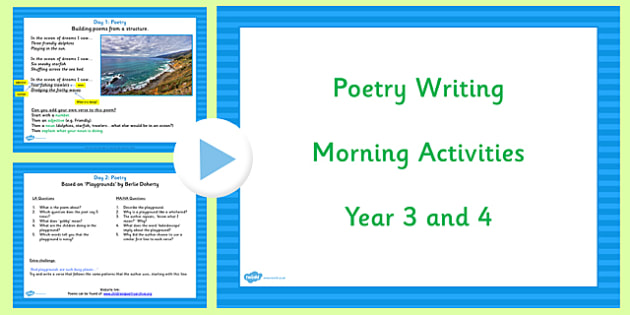 Year 3 And 4 Poetry Writing Activities English 5370