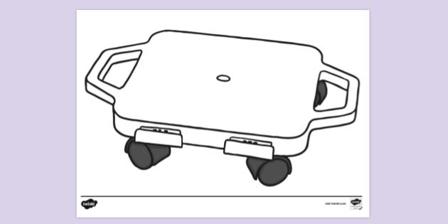 FREE! - Scooter Board Colouring Sheet - Printable Creative Resource