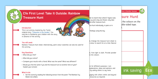 Outdoor Treasure Hunt for Kids - CfE Learning Resources