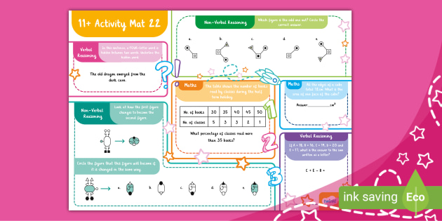 11+ Activity Mat 22 (teacher made)