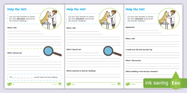 KS1 Absorbency Worksheet / Worksheets (Teacher-Made)