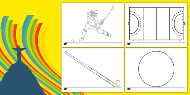The Olympics Hockey Colouring Sheets - Hockey, Olympics, Olympic Games
