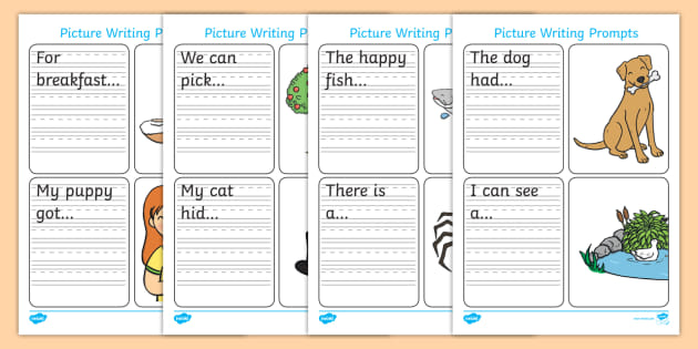 Simple Sentence Picture Prompts Worksheets