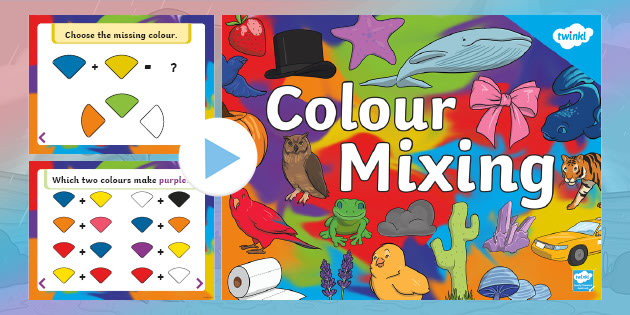 Colour Mixing Game PowerPoint for Kindergarten - Twinkl