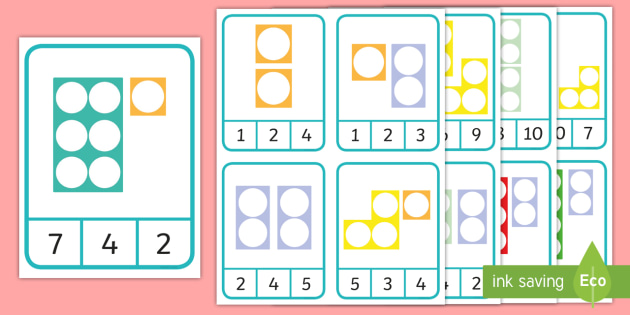 Number Shape Number Addition to 10 Peg Matching Game - Maths