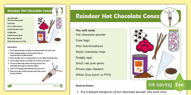 Hot Chocolate Cone Using Cellophane Template Printable