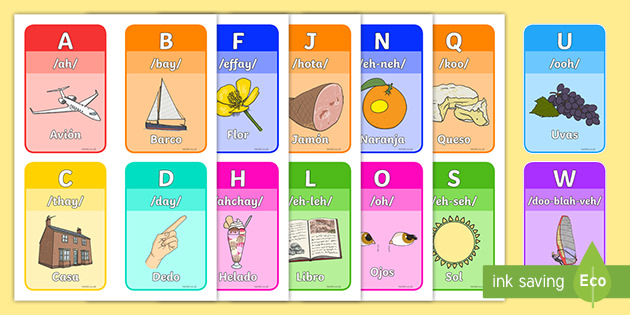 Free Printable Spanish Flashcards Spanish Alphabet