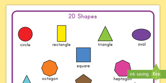 2D Shapes Word Mat