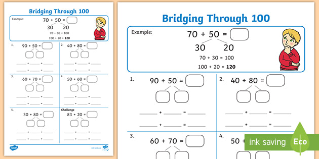 ks1 bridging through 100 worksheet teacher made