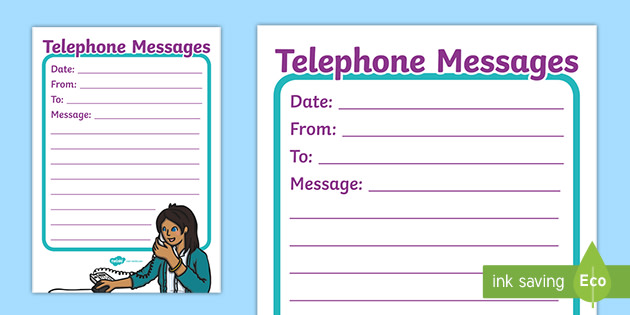 sample patient telephone message