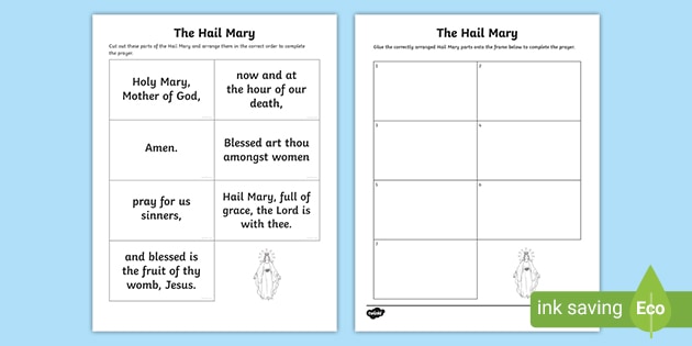 Hail Mary Sequence Activity | Teaching Resource | Twinkl