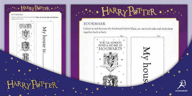 Free Create Your Own Harry Potter Bookmark Activity Template - Harry Potter Diy Bookmarks