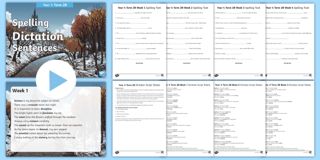 year 4 term 2b spelling dictation sentences activity pack