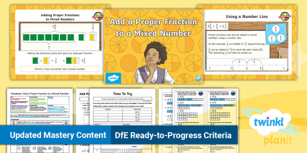 👉 Y4 Add And Subtract Fractions Above 1 Planit Maths Lesson 2