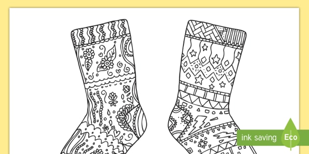 Odd Socks Mindfulness Coloring Sheet