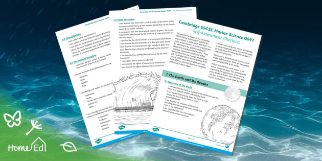 Cambridge IGCSE Marine Science 0697 - Self-Assessment Checklist