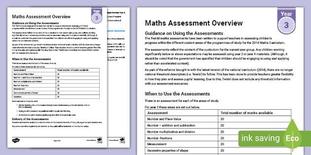 FREE! - Year 3 Maths Assessment Overview (Teacher-Made)