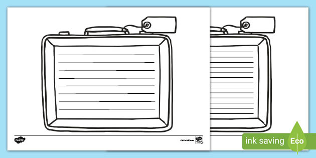 Download Suitcase Writing Template Teacher Made