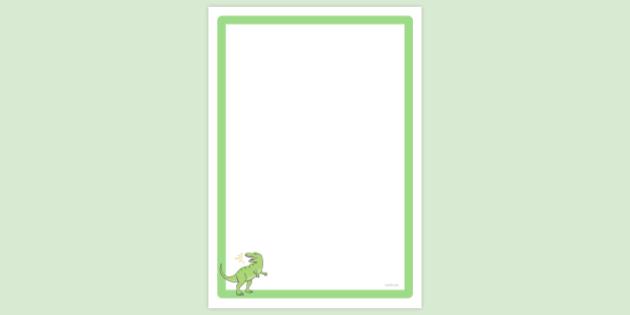 FREE! - Simple Blank Dinosaur Page Border | Page Border | Twinkl
