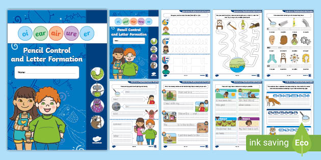 OI EAR AIR URE ER Pencil Control and Letter Formation Activity Booklet