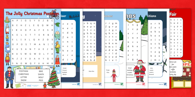 KS1 Christmas Word Searches Activity Pack